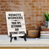 Remote Working Rules Sign|Café or Restaurant Co-Working Etiquette Table Sign with Acrylic Stand (6x8“)
