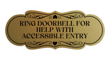 Signs ByLITA Designer Ring Doorbell for Help with Accessible Entry Wall or Door Sign