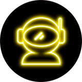 Circle Plus Astronaut Neon Graphic Style Wall or Door Sign | Live Streamer Gaming Themed Decoration