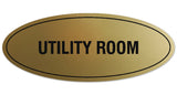 Signs ByLITA Oval Utility Room Sign - Laser-Engraved Lettering | Durable ABS Plastic | Vibrant Colors | Powerful Foam Tape