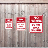 Portrait Round Plus No Parking Do Not Block Dumpster Door or Wall Sign | Health & Safety Signage