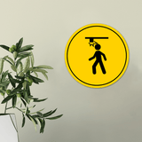 Circle Plus Watch Your Head Wall or Door Sign | Easy Installation | Health & Safety Signage