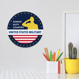 Circle Plus Honor, Duty, Country: United States Military Door or Wall Sign Honor Veterans with Military Signs | US Pride | Veteran Gratitude and Discount Signs