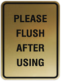 Signs ByLITA Portrait Round Please Flush After Use Sign - Laser-Engraved Lettering | Durable ABS Plastic | Vibrant Colors | Powerful Foam Tape