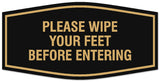 Signs ByLITA Fancy Please wipe your feet before entering Sign - Laser-Engraved Lettering | Durable ABS Plastic | Vibrant Colors | Powerful Foam Tape Wall or Door Sign