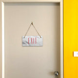 Exit 5" x 10" Hanging Wall or Door Sign | Rustic Twine | Signs for Home and Business