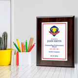 Performance and Recognition Customizable Award Plaque | Achievement and Service Personalizable Prize Plaques