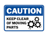Classic Framed Plus Caution Keep Clear Of Moving Parts Wall or Door Sign | Workplace Safety Compliance Signs