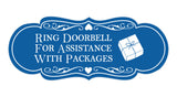 Signs ByLITA Designer Ring Doorbell for Assistance with Packages Wall or Door Sign