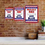 Classic Framed Plus Proudly Red, White, and Blue: American Home Door or Wall Sign | Easy Installation | Patriotic Stars and Stripes USA Pride Sign