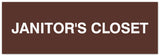 Signs ByLITA Basic Janitor's Closet Sign - Laser-Engraved Lettering | Durable ABS Plastic | Vibrant Colors | Powerful Foam Tape