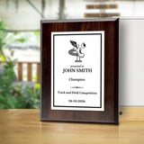 Track and Field Customizable Wooden Award Plaque | Easel Mount Option | Achievement and Recognition Personalizable Plaques