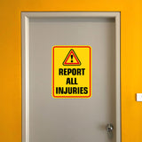 Portrait Round Plus Report All Injuries Wall or Door Sign | Funny Naughty Décor