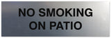 Signs ByLITA Basic No smoking on patio Sign - Laser-Engraved Lettering | Durable ABS Plastic | Vibrant Colors | Powerful Foam Tape