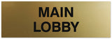 Signs ByLITA Basic Main Lobby Sign - Laser-Engraved Lettering | Durable ABS Plastic | Vibrant Colors | Powerful Foam Tape