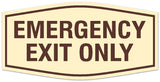 Signs ByLITA Fancy Emergency exit only Sign - Laser-Engraved Lettering | Durable ABS Plastic | Vibrant Colors | Powerful Foam Tape Wall or Door Sign