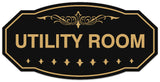 Signs ByLITA Victorian Utility Room Wall or Door Sign - Laser-Engraved Lettering | Durable ABS Plastic | Vibrant Colors | Powerful Foam Tape