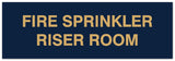 Signs ByLITA Basic Fire Sprinkler Riser Room Sign - Laser-Engraved Lettering | Durable ABS Plastic | Vibrant Colors | Powerful Foam Tape