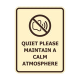 Signs ByLITA Portrait Round Quiet Please Maintain a Calm Atmosphere Door or Wall Sign Easy Installation | Directing Artists & Co-Workers | Music | Concert | Festivals