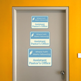 Classic Framed Plus Where Faith Meets Fellowship – Assistant Pastor’s Office Door or Wall Sign | Church and Place of Worship Signs