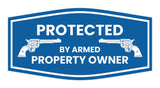 Fancy Protected by Armed Property Owner .45 Wall or Door Sign
