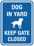 Signs ByLITA Portrait Round Dog in yard keep gate closed Sign - Laser-Engraved Lettering | Durable ABS Plastic | Vibrant Colors | Powerful Foam Tape