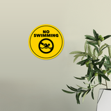 Circle Plus No Swimming Wall or Door Sign | Easy Installation | Public Parks & Reservoirs Signage