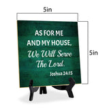 Religious Home Decor 5"x 5" Square Table Sign With Acrylic Easel