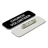 Church Volunteer 1 x 3" Name Tag/Badge, (3 Pack)
