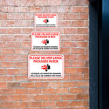 Classic Framed Plus Please Deliver Large Packages in Box / Coloque los paquetes grandes en la caja de correo por favor Door or Wall Sign | Business & Warehouse Signage