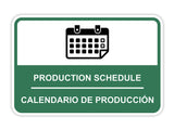 Classic Framed Plus Production Schedule Wall or Door Sign | Bilingual Spanish and English Workplace Safety Signage