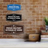 Signs ByLITA Fancy Proud Military Veteran at Home Easy Installation | Honor Veterans with Military Signs | US Pride | Businesses and Homes Wall or Door Sign