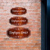 Victorian Plus Employees ONLY Wall or Door Sign | Business and Workplace Signage