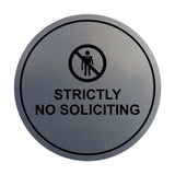 Circle Strictly No Soliciting Wall or Door Sign