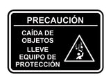 Signs ByLITA Classic Framed Precaución Caída de Objetos Lleve Equipo de protección Door or Wall Sign Easy Installation | Health And Safety | Building And Hospitality