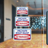 Classic Framed Plus Private Boat Ramp No Trespassing Wall or Door Sign | Marina Quayside Signage