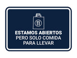 Signs ByLITA Classic Framed Estamos abiertos pero solo comida para llevar Door or Wall Sign