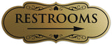 Signs ByLITA Designer Restrooms Right Arrow Sign - Easy Installation | Durable Wall or Door Sign