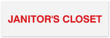 Signs ByLITA Basic Janitor's Closet Sign - Laser-Engraved Lettering | Durable ABS Plastic | Vibrant Colors | Powerful Foam Tape