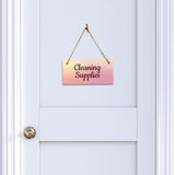 Cleaning Supplies 5x10 Hanging Plus Wall or Door Sign | Rustic Twine | Range of Vibrant Decor Styles | Room Signs For Home and Business