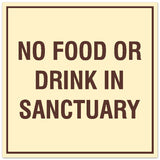 Signs ByLITA Square No Food or Drink in Sanctuary Sign - Easy Installation | Durable Material
