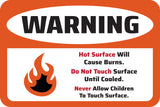 Classic Framed Plus Warning Hot Surface Will Cause Burns. Do Not Touch Surface Until Cooled. Never Allow Children To Touch Surface. Door or Wall Sign | Health & Safety Signage