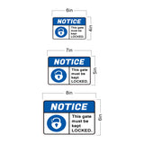 Classic Framed Plus Notice This Gate Must Be Kept Locked. Door or Wall Sign | Safety Signage