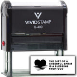 Vivid Stamp The gift of a cheerful spirit is a blessing from God Self-Inking Rubber Stamps