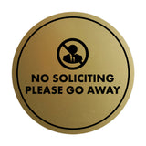Circle No Soliciting Please Go Away Wall or Door Sign