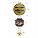 Signs ByLITA Circle Restrooms Are For Customers Only Wall or Door Sign