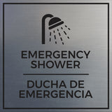 Signs ByLITA Square Emergency Shower Wall or Door Sign | Spanish Bilingual Business and Office Signs