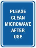 Signs ByLITA Portrait Round Please clean microwave after use Sign - Laser-Engraved Lettering | Durable ABS Plastic | Vibrant Colors | Powerful Foam Tape