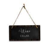 Wine Cellar 5x10 Hanging Plus Wall or Door Sign | Rustic Twine | Range of Vibrant Decor Styles | Room Signs For Home and Business