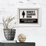 Designs ByLITA Women's Changing Room No Opposite Sex Children In Locker Room Area, Wall Print Art | Retail Store Decoration (Unframed or Framed)